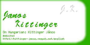 janos kittinger business card